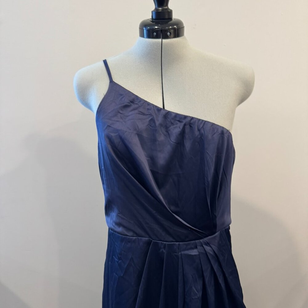 Law Of Attraction Navy Blue One-shoulder Asymmetrical Midi Dress - large NWT - Picture 6 of 10